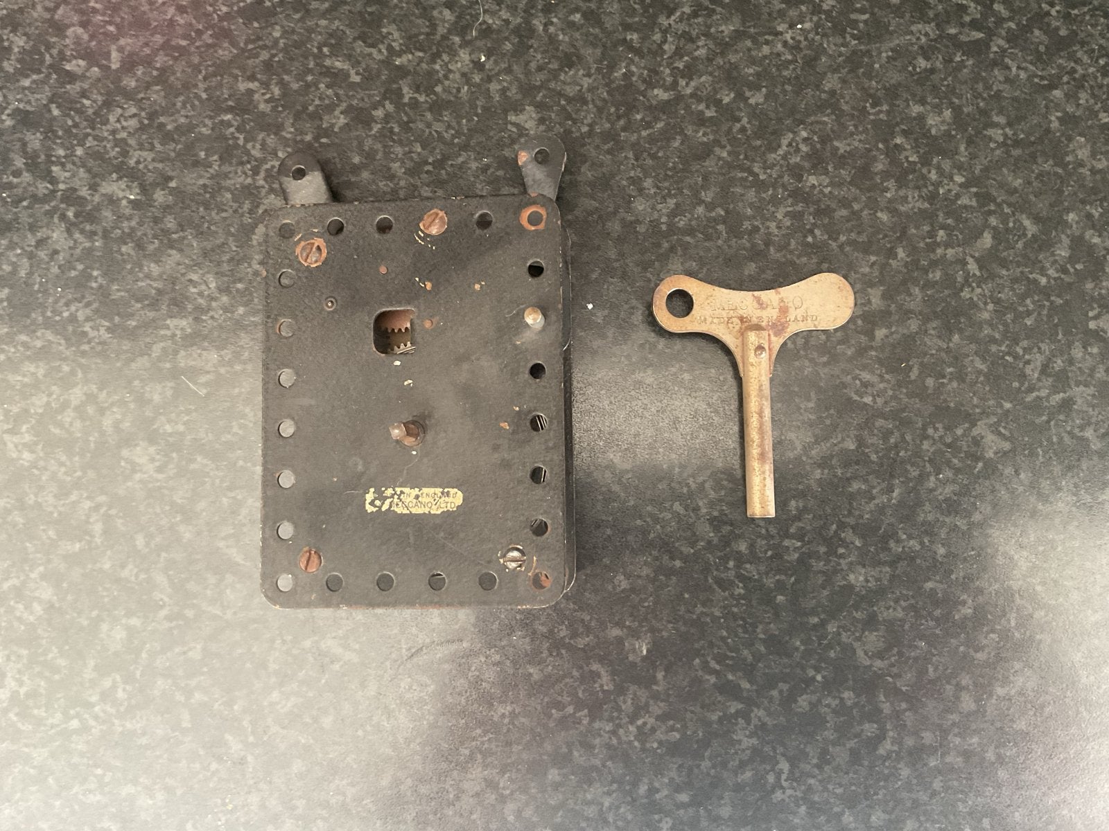 Vintage Meccano onderdeel met opwindsleutel, Ophalen of Verzenden