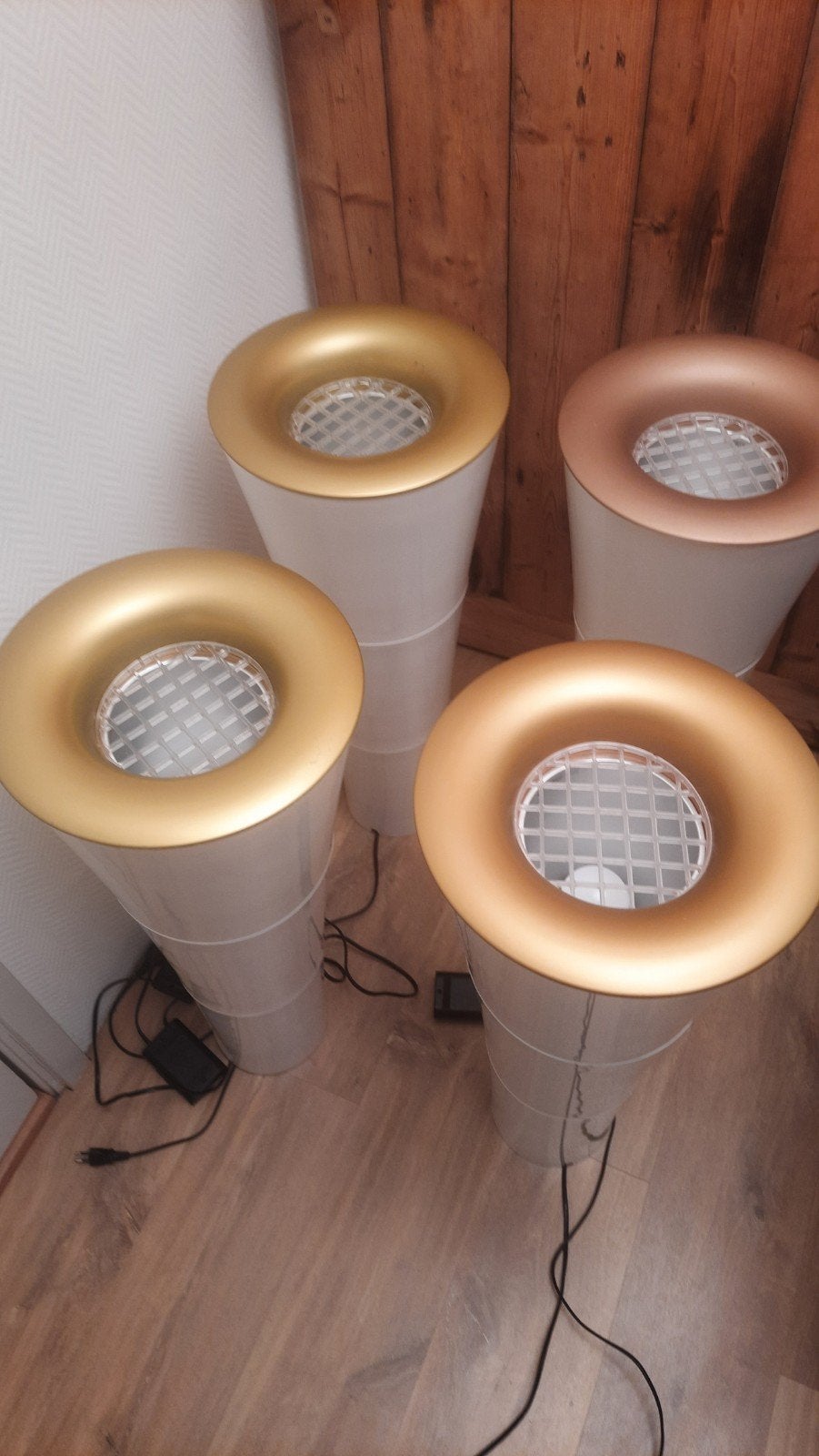 4 ikea flacka vloerlampen G0209,lees de beschrijving, Huis en Inrichting, Lampen | Vloerlampen, Kunststof, Zo goed als nieuw, Minder dan 100 cm