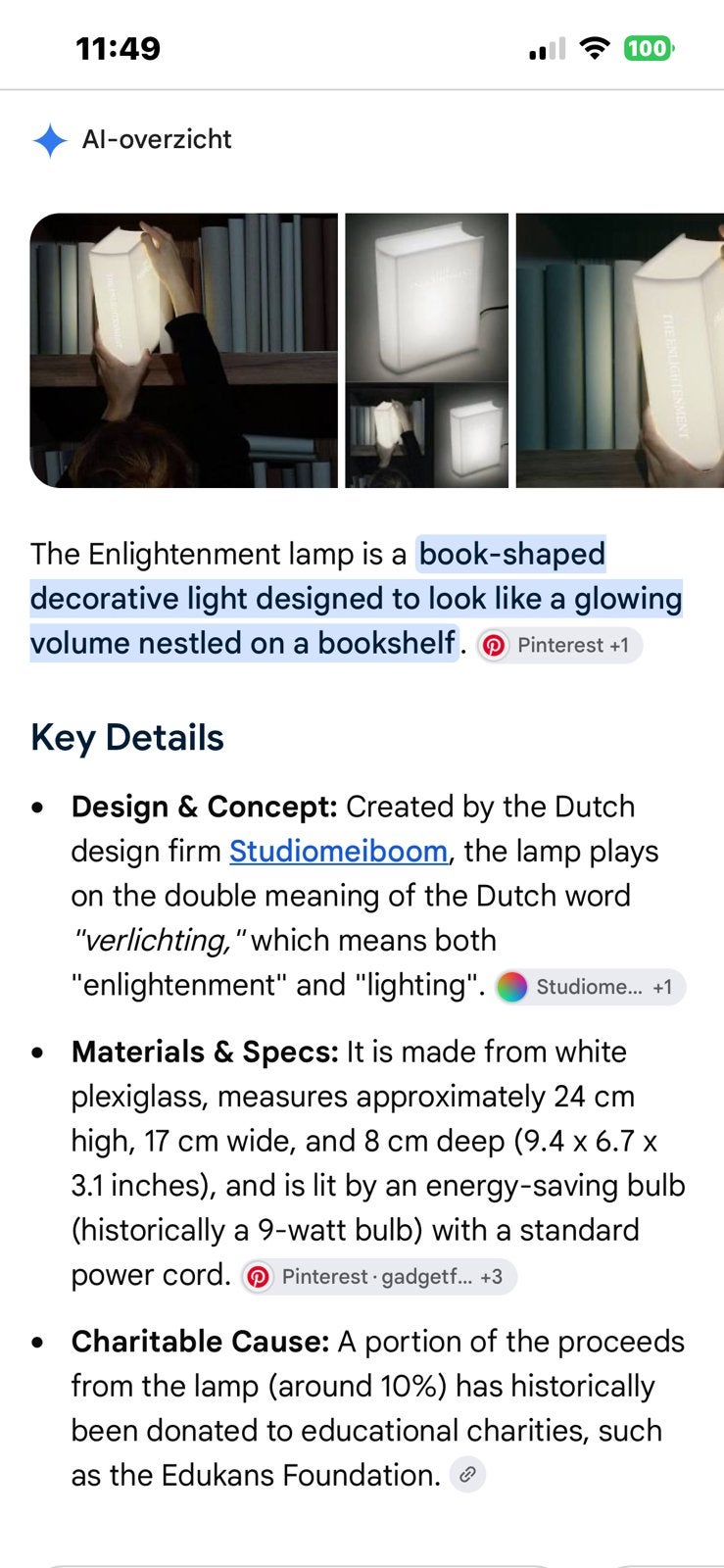 STUDIO MEIBOOM. —  2007. —  THE ENLIGHTENMENT  LAMP., Ophalen of Verzenden