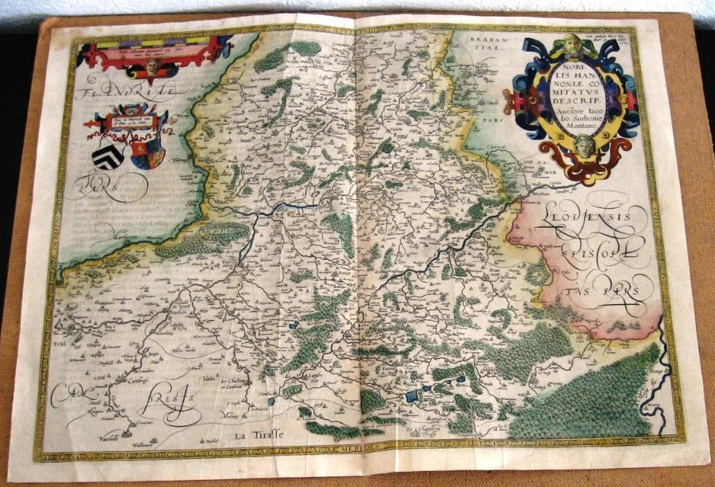 K13 Kaart 1579 Nobilis Hannoniae Comitatus Montano België, Antiek en Kunst, Antiek | Boeken en Bijbels, Ophalen of Verzenden