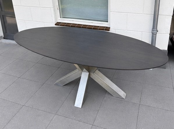 Mooie stoere massief eiken Table du Sud ovale eettafel, Ophalen, 50 tot 100 cm, Zo goed als nieuw, Vijf personen of meer