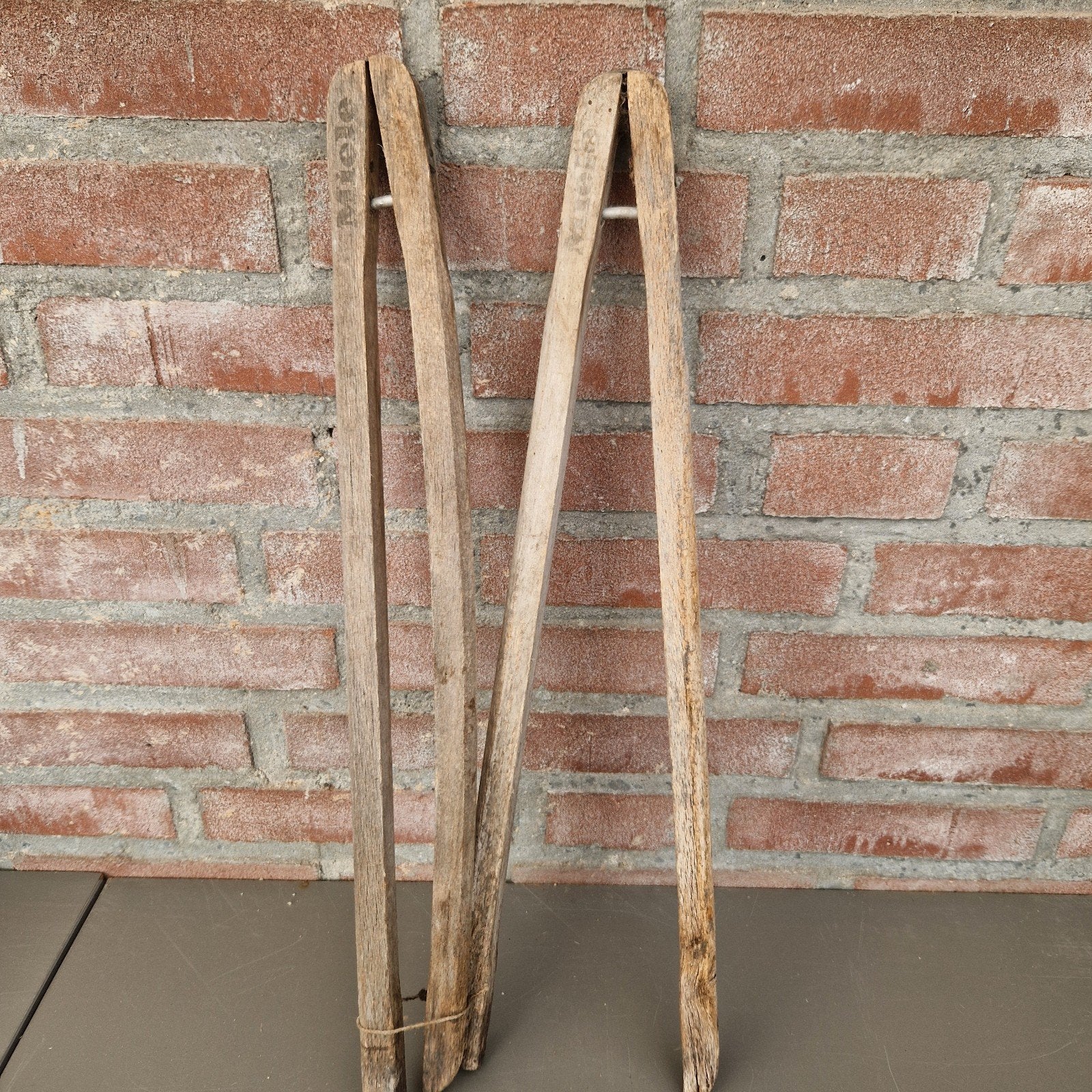 Vintage Miele Houten Was tang - Set van 2, Ophalen of Verzenden