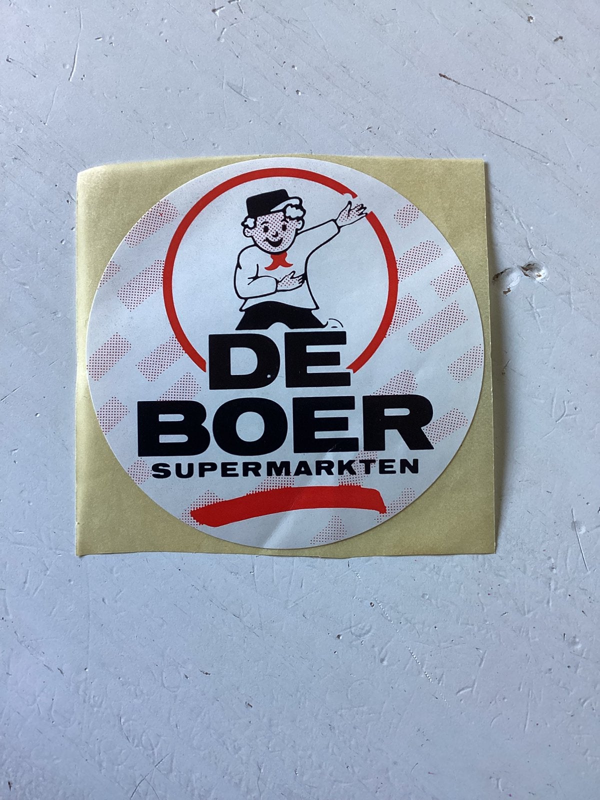 Sticker De Boer supermarkten, Verzenden, Zo goed als nieuw, Winkel of Supermarkt