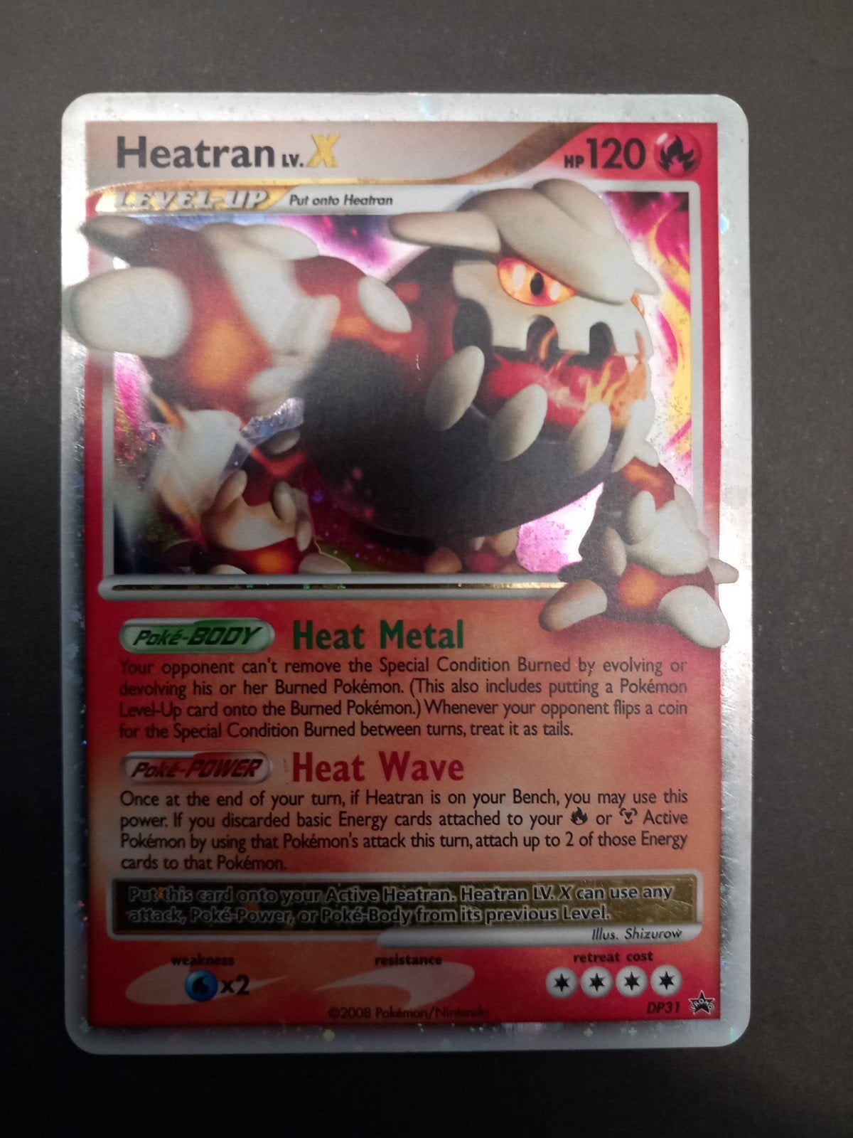 Heatran LV.X DP31 Pokémon Kaart - Zo goed als nieuw, Ophalen of Verzenden, Zo goed als nieuw, Losse kaart, Foil