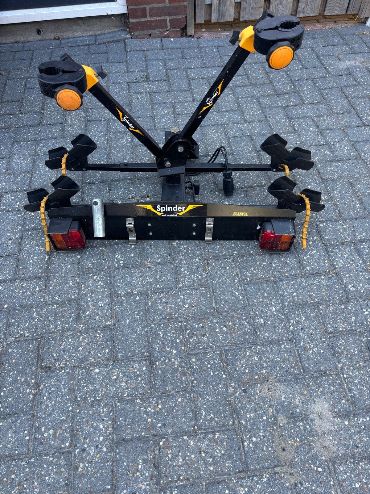 Spinder Hawk Trekhaak Fietsendrager voor 2 fietsen, Ophalen, 2 fietsen, Gebruikt, Trekhaakdrager