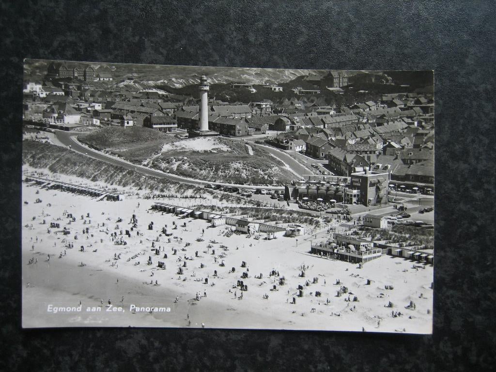 EGMOND AAN ZEE Panorama met vuurtoren 1962, Verzamelen, Ophalen of Verzenden, 1960 tot 1980, Noord-Holland