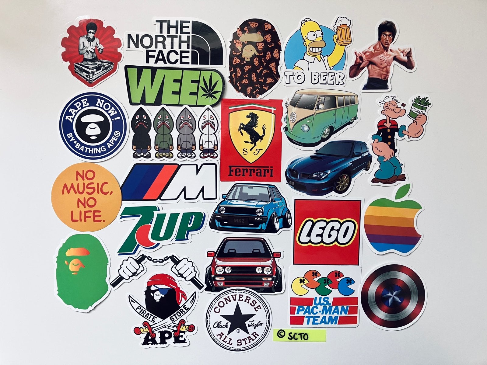 Stickers logo auto hypebeast The North Face Bape DIY laptop, Ophalen of Verzenden, Nieuw, Meerdere stickers