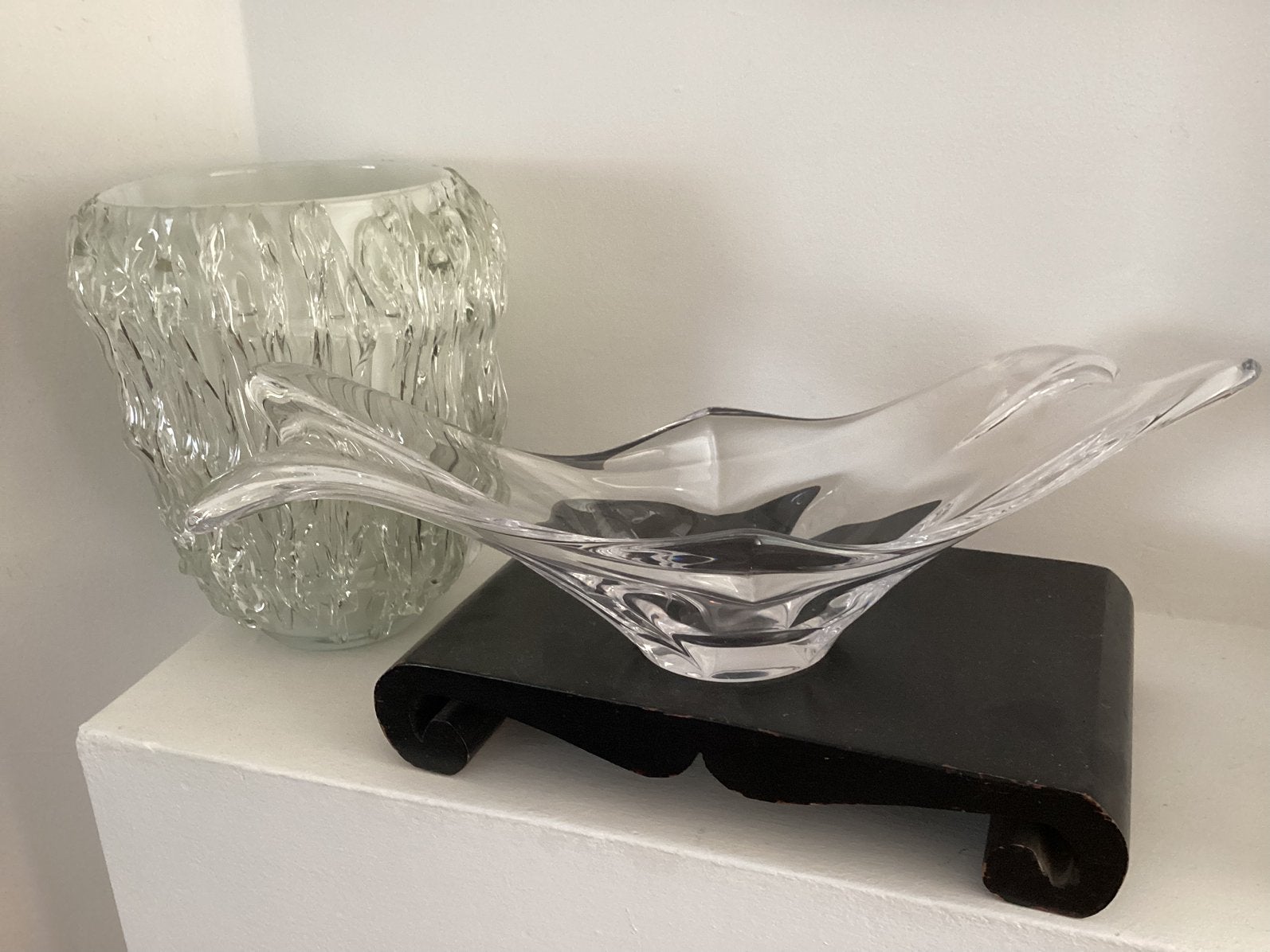 Vaas en schaal van glas, Ophalen of Verzenden