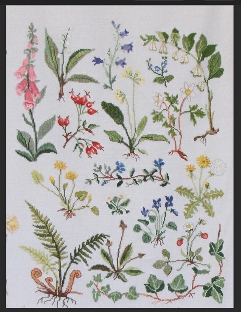 borduurpatroon Wilde berm weide bloemen, Hobby en Vrije tijd, Borduren en Borduurmachines, Ophalen of Verzenden, Zo goed als nieuw