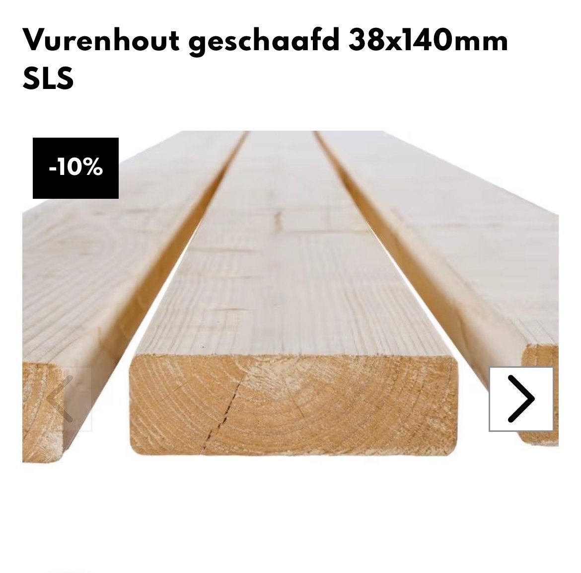 Vurenhout geschaafd 38x140mm 2stuks van 5meter, Ophalen, 25 tot 50 mm, Nieuw, 300 cm of meer