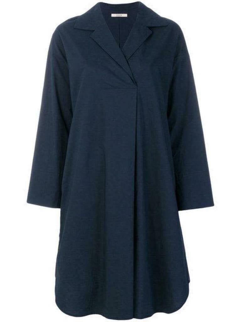 ODEEH: z.g.a.n. ruime blauwe poplin jurk maat  S of M, ODEEH, Zo goed als nieuw, Maat 36 (S), Onder de knie