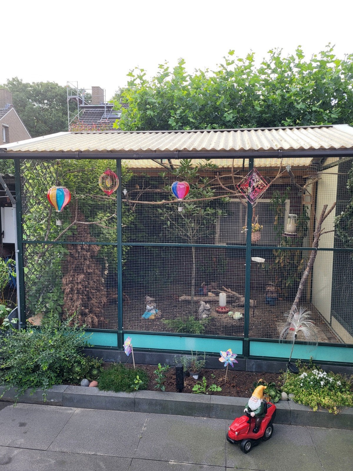 Volière met vogels., Ophalen of Verzenden, Gebruikt, Aluminium, Volière