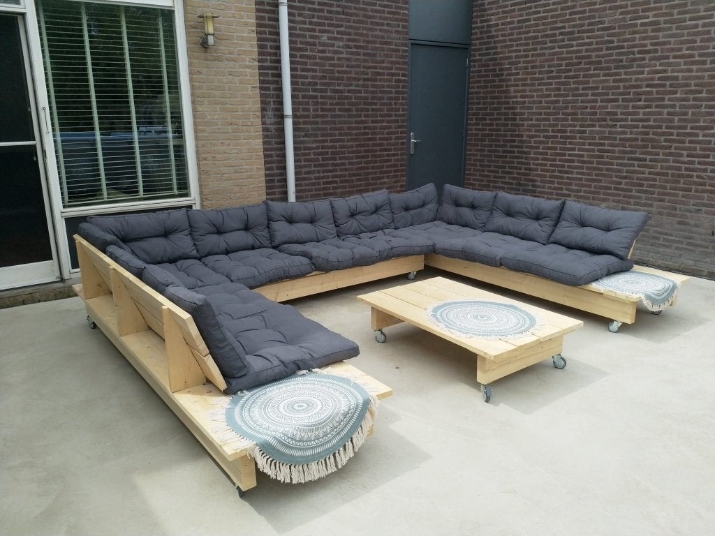Antracietkleurige loungekussens totaal 20 stuks, Tuin en Terras, Ophalen, Gebruikt