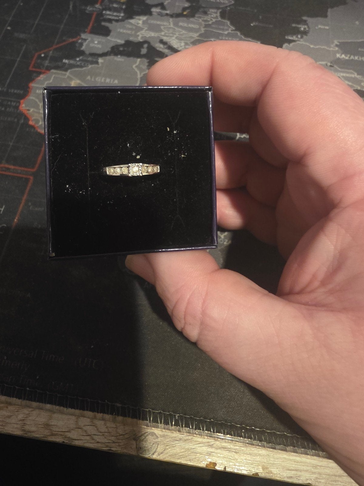 Lucardi 14k Witgouden Ring met 7 Diamanten (Maat 15 ), Ophalen, Zo goed als nieuw