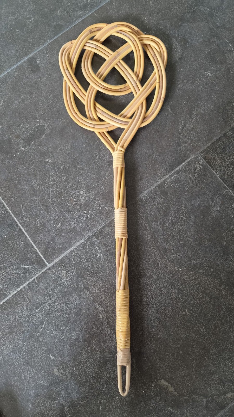 Vintage rotan mattenklopper - Nieuwstaat, Ophalen of Verzenden