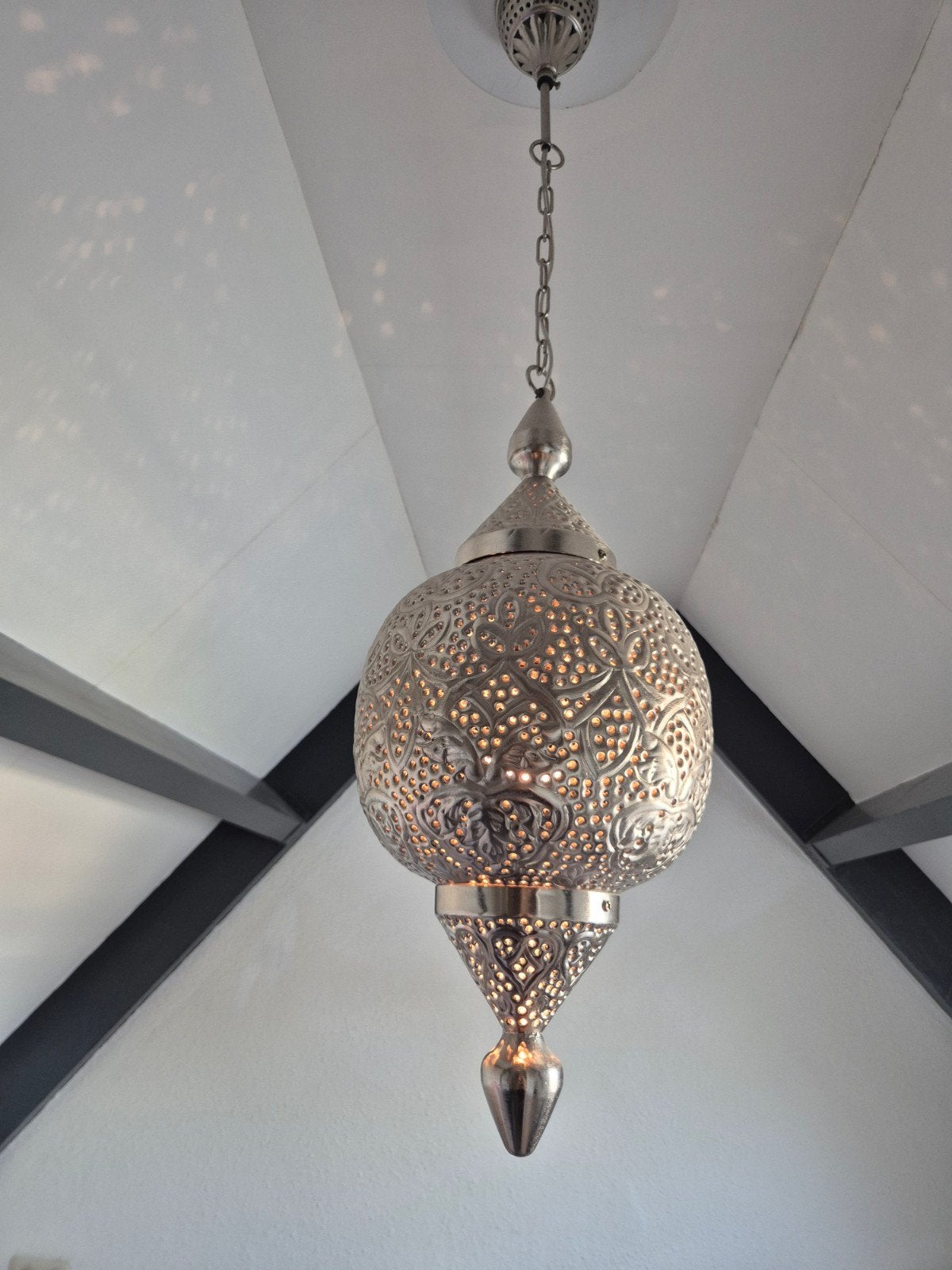 Oosterse Hanglamp - Metaal- Sfeervol Licht, Ophalen, E27 (groot), Zo goed als nieuw, Oosters, Marokkaans, Bohemian