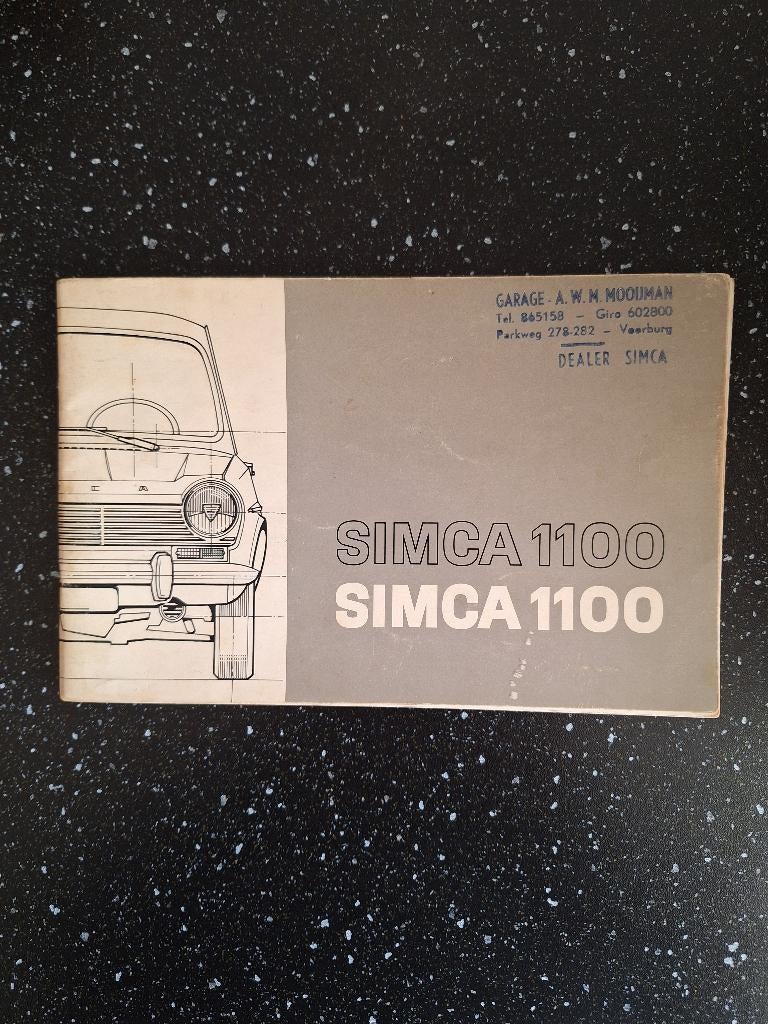 Handleiding Simca 1100, Ophalen of Verzenden