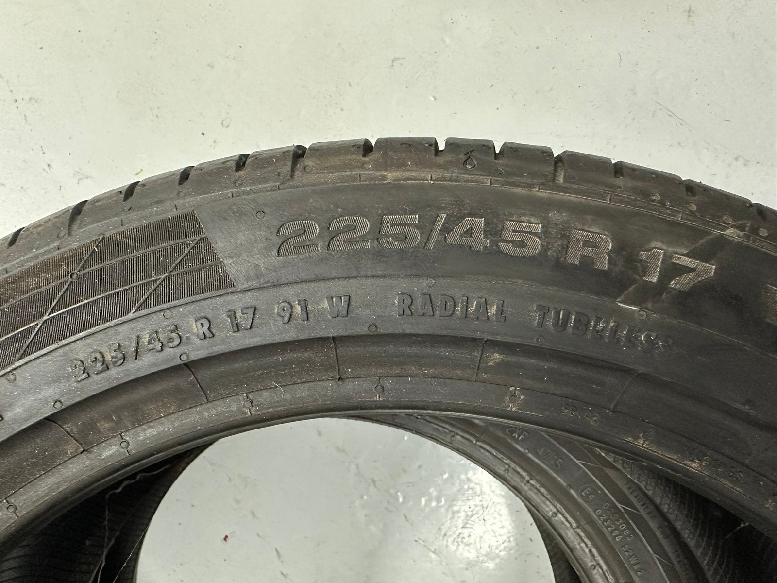 2 zomerbanden 225 45 17 Continental SportContact5 dot 2014, Auto diversen, Ophalen, Gebruikt