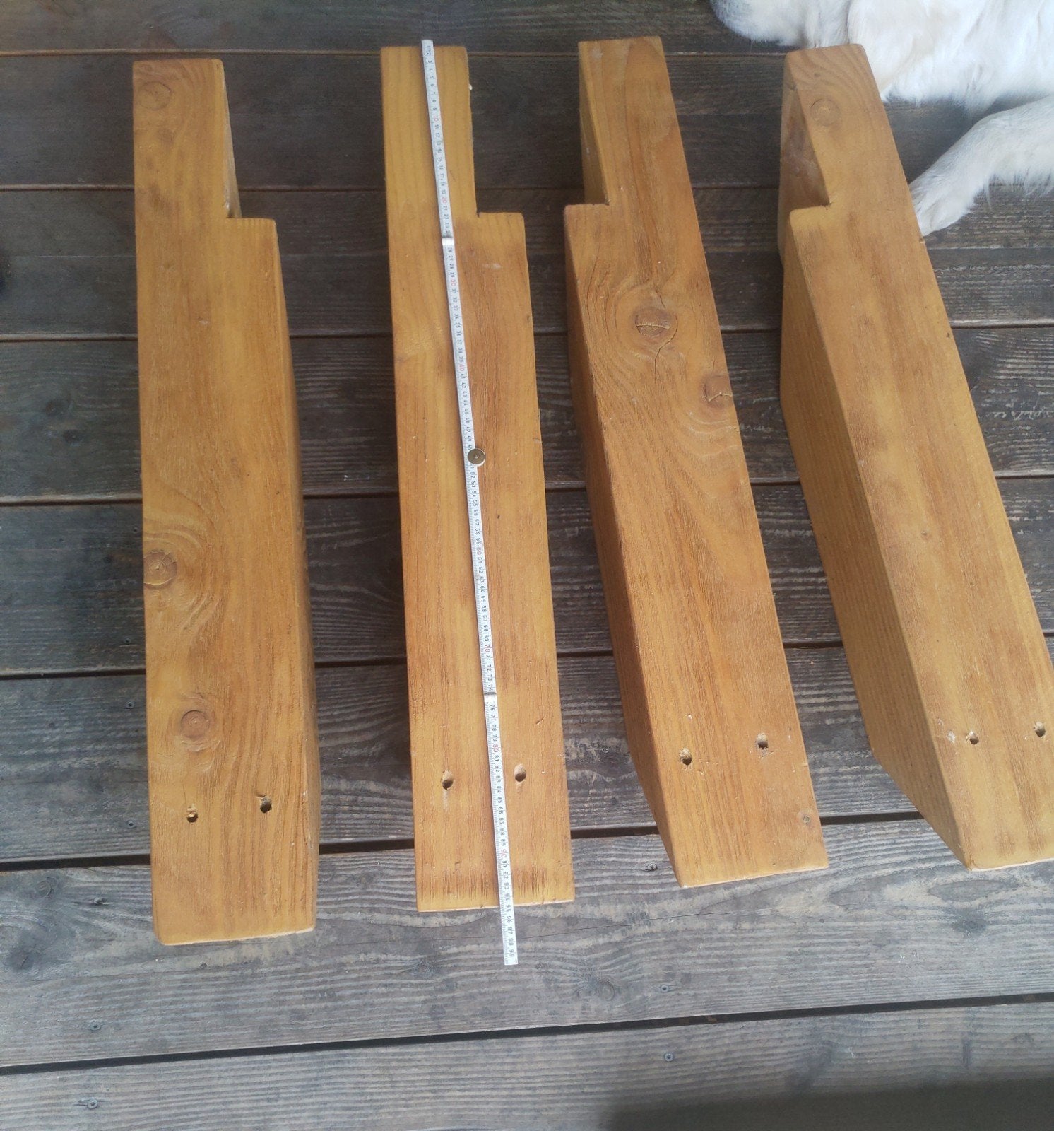 Douglas Schoren 4 stuks met uitkeping voor balklaag, Doe-het-zelf en Verbouw, Hout en Planken, Ophalen, Gebruikt, Plank, 50 mm of meer