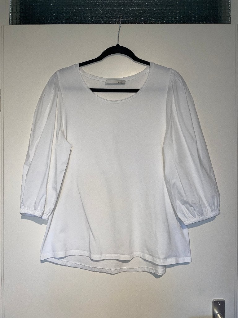 Oui dames wit t-shirt top met pof mouwen mt 38, Kleding | Dames, Maat 38/40 (M), Oui oui, Wit, Ophalen of Verzenden