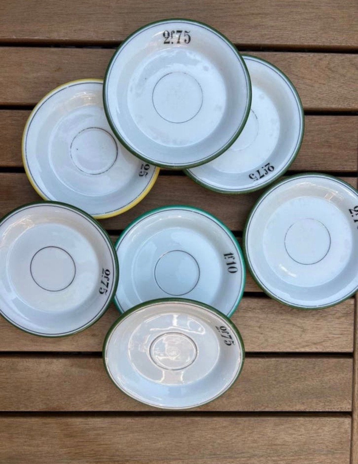 Prijs p.st antieke Franse bistro-onderzetters  jaren 20, Antiek en Kunst, Antiek | Servies los, Ophalen of Verzenden