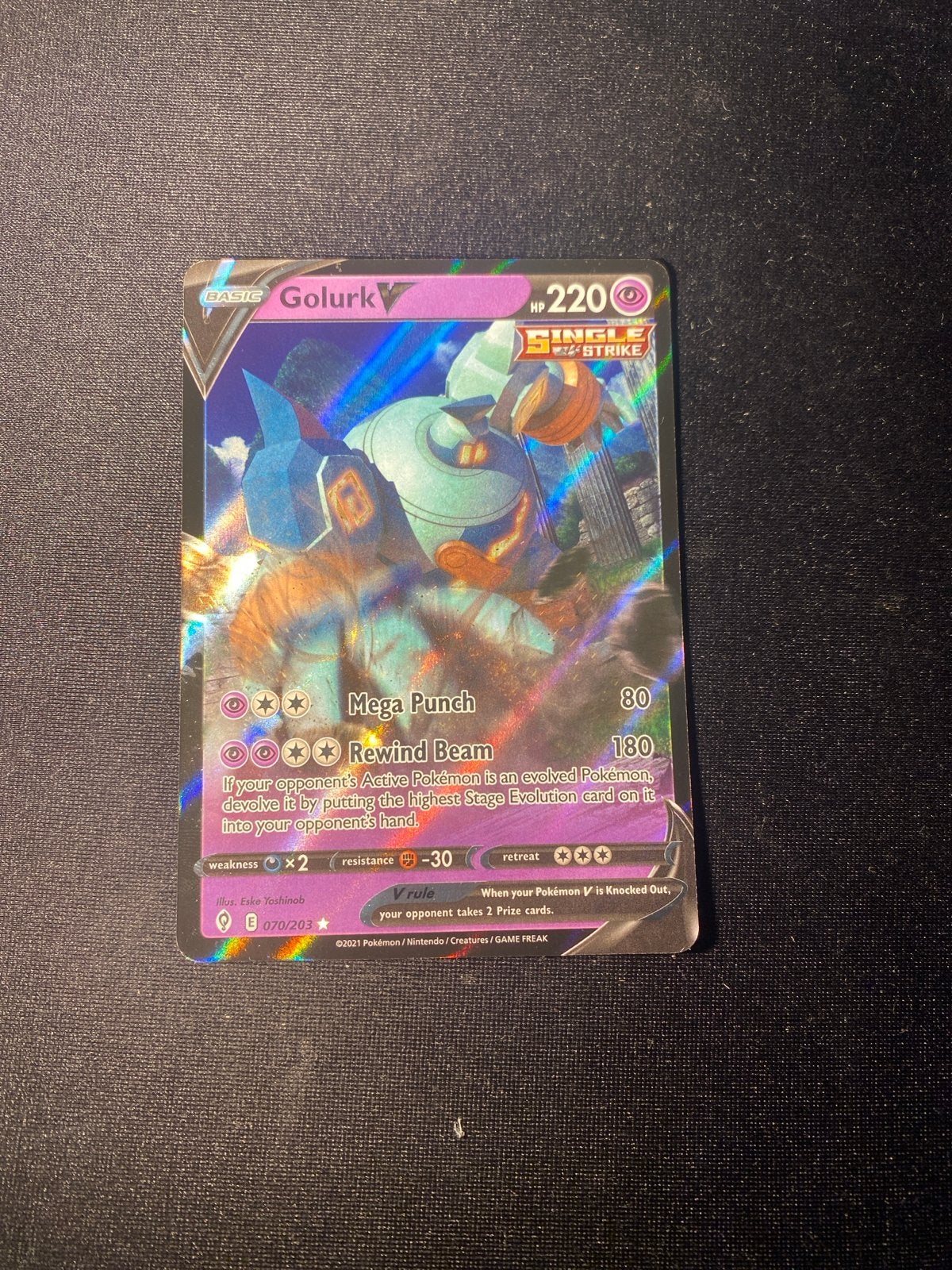Golurk V (070/203) Evolving Skies - Perfect voor je masterse, Ophalen of Verzenden, Nieuw, Losse kaart, Foil