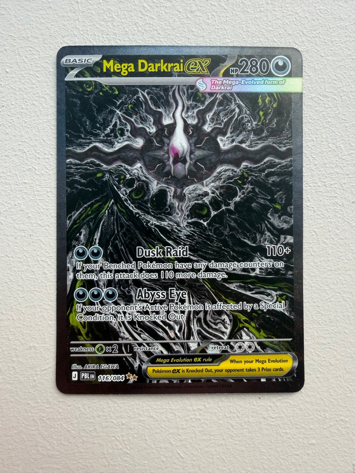 Mega Darkrai ex (PBL 116) - Pitch Black Pokémon Kaart, Ophalen of Verzenden, Nieuw, Losse kaart, Foil