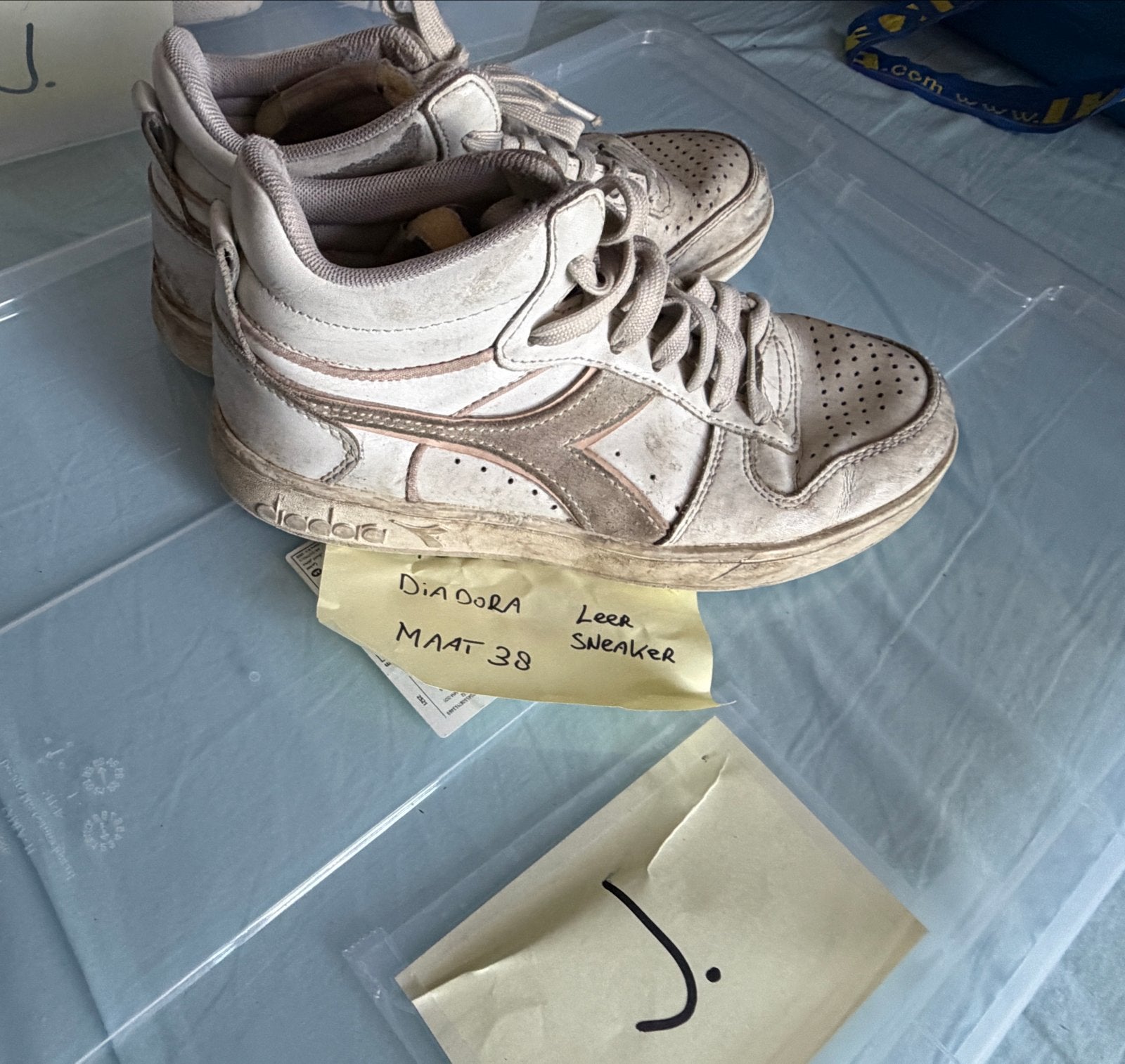 Diadora Leren Sneakers Maat 38, Verzenden, Gedragen, Wit, Sneakers of Gympen