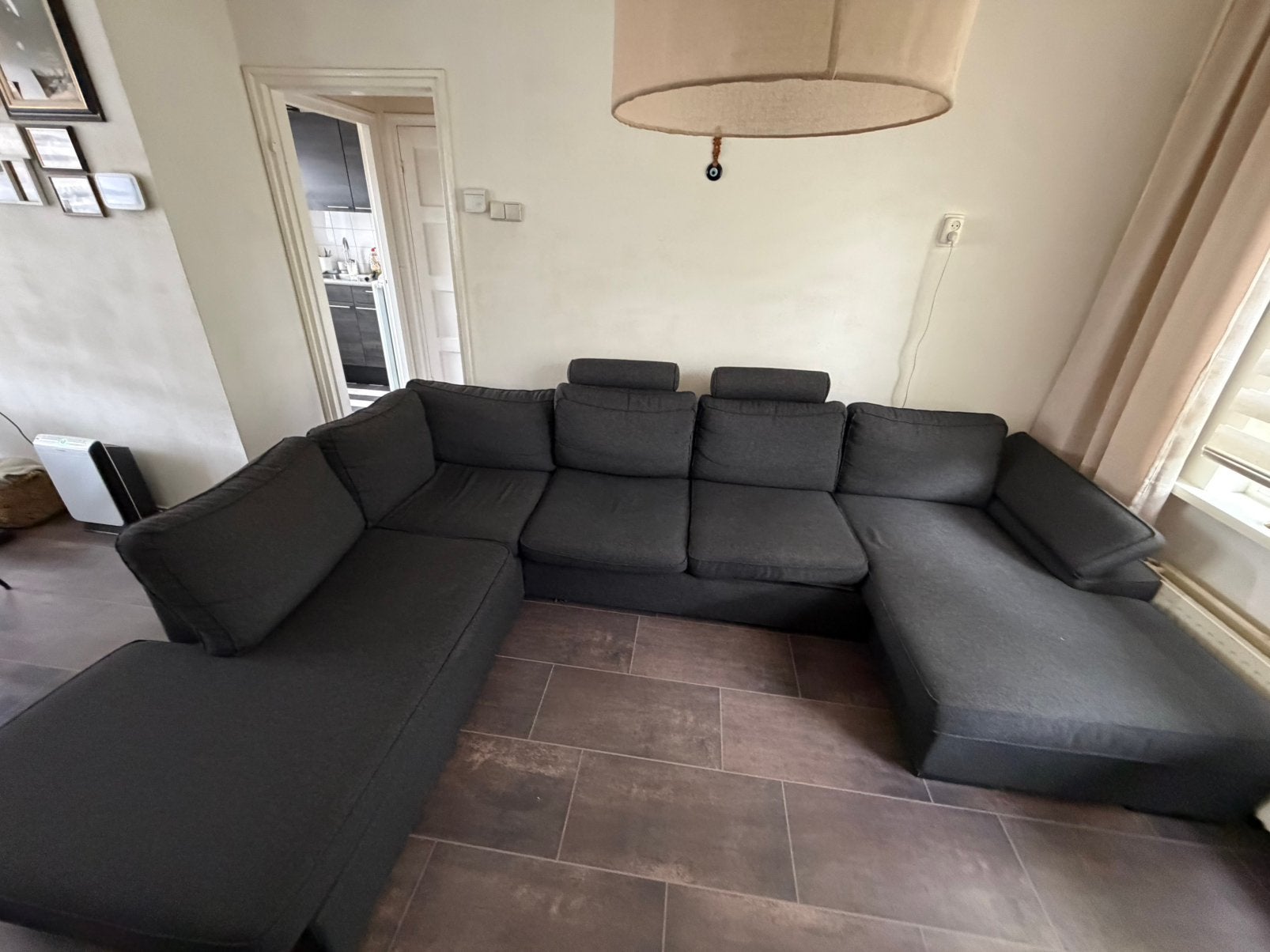 Henders & Hazel U-bank – Antraciet – 325 x 220 cm, Ophalen, Gebruikt, Stof