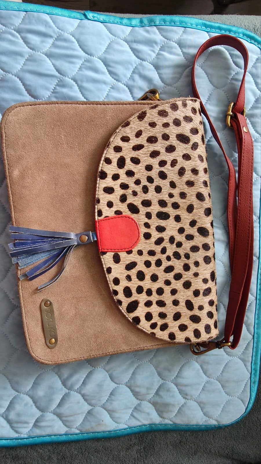 Soruka Handtas met Luipaardprint en Kwastje, Ophalen of Verzenden, Zo goed als nieuw, Bruin, Handtas