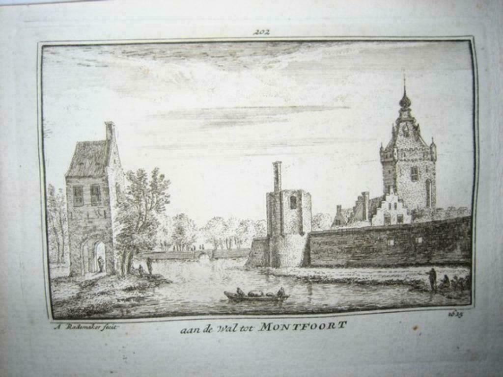 202  Montfoort aan de wal  Kopergravure 18e Eeuw, Ophalen of Verzenden