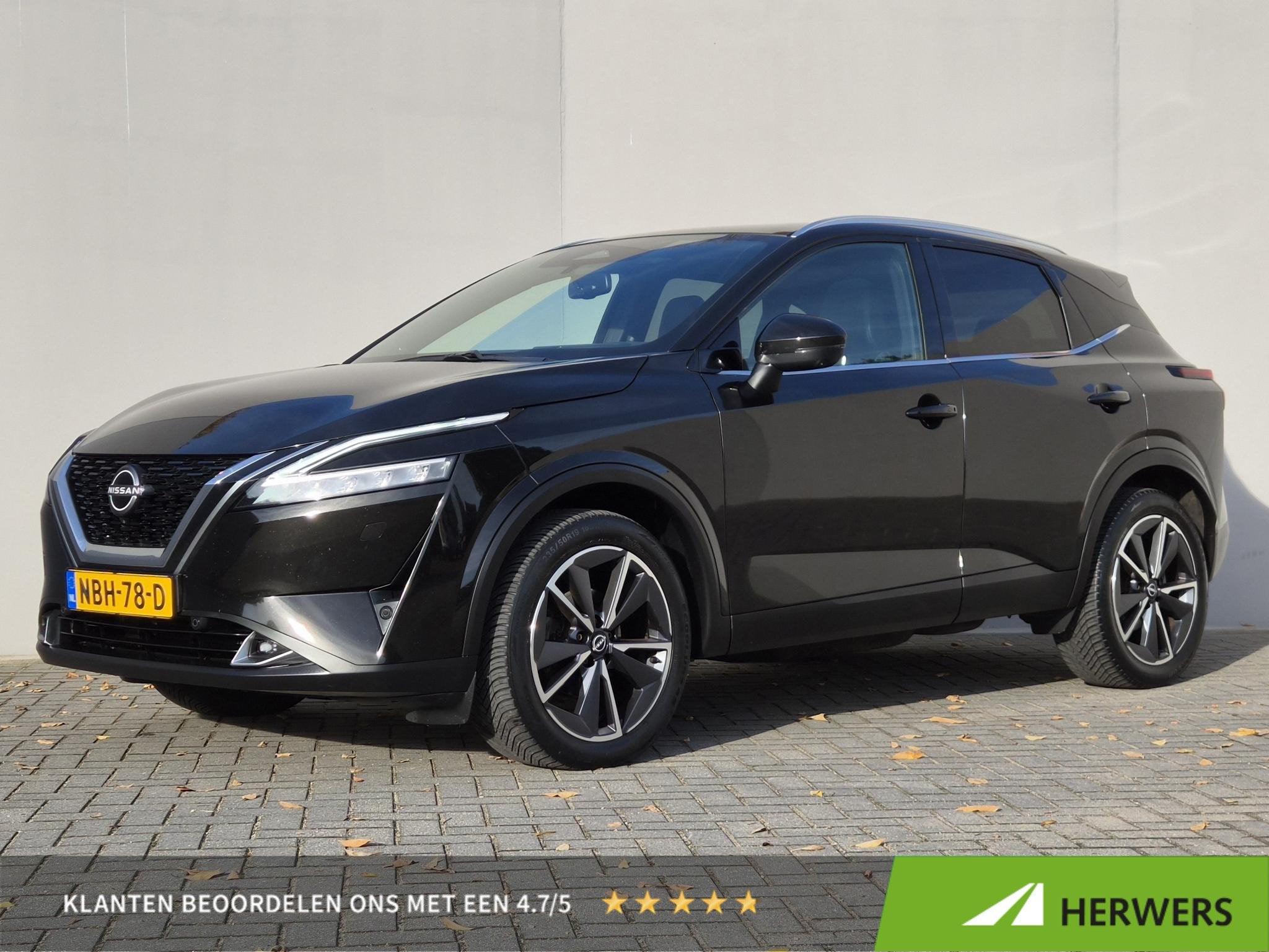 Nissan Qashqai 1.3 MHEV Xtronic Tekna Plus / Elektrische ach, Euro 6, Zwart, Leder, Bedrijf