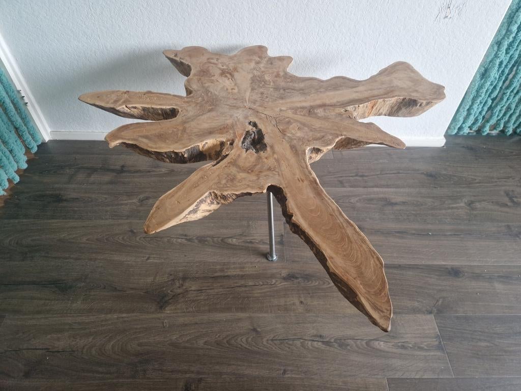 Boomstamtafel, Huis en Inrichting, Tafels | Salontafels, Ophalen, Overige vormen, 100 tot 150 cm, 100 tot 150 cm