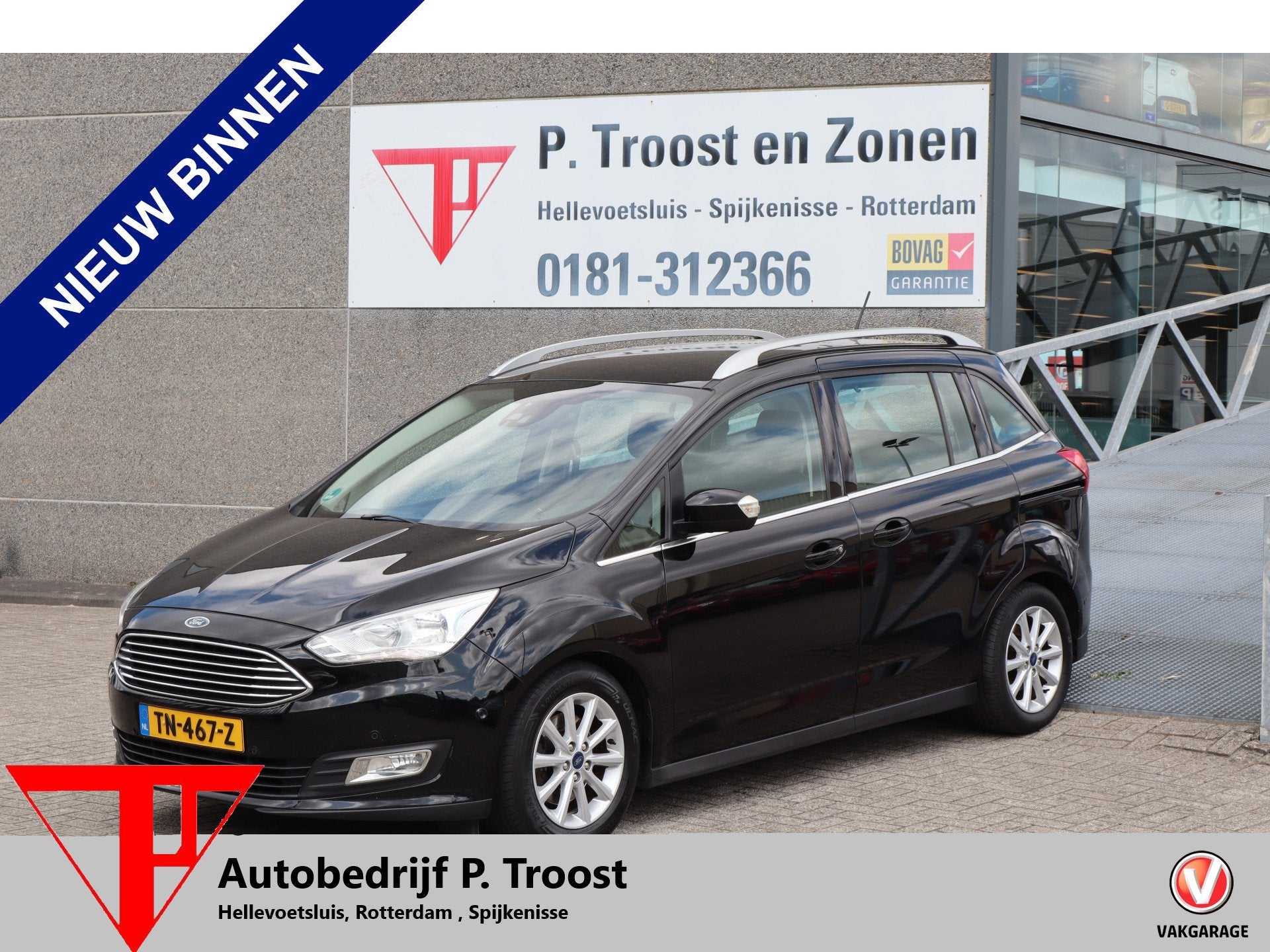 Ford Grand C-Max 1.0 Titanium 7 Persoons/Achteruitrijcamera/, Voorwielaandrijving, 12 maanden, Stof, Gebruikt