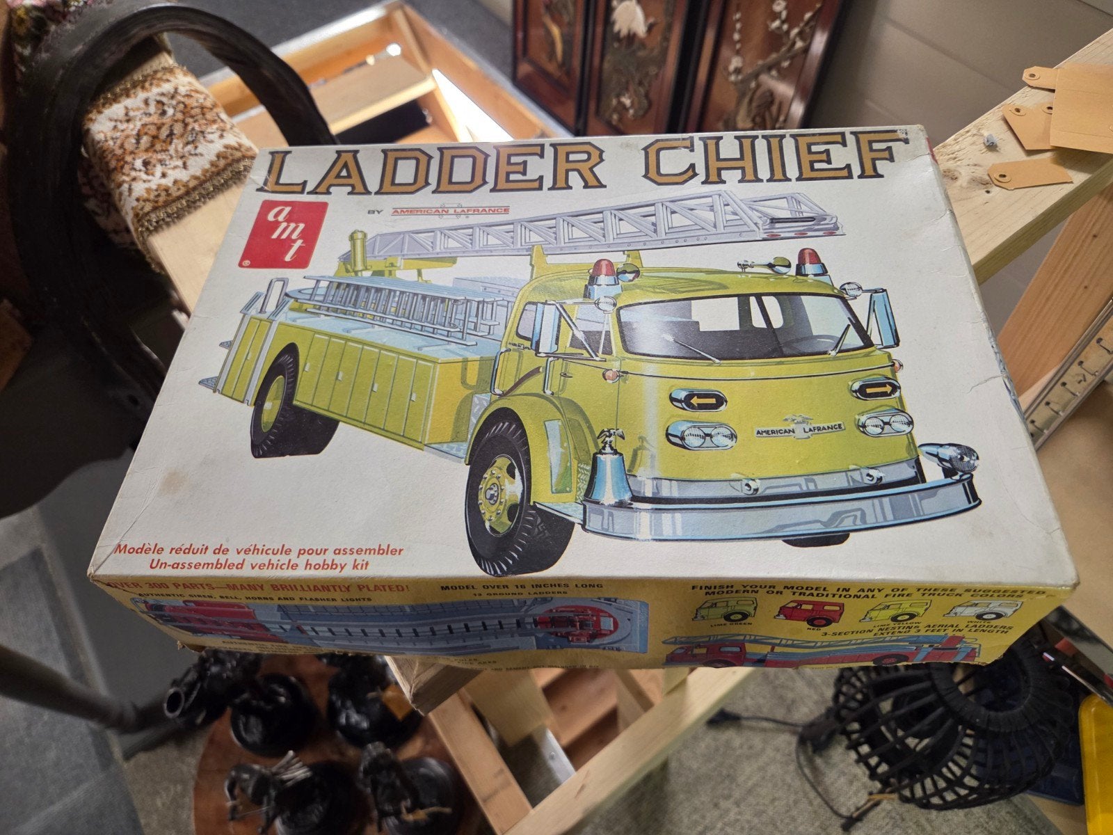 Vintage Modelbouwdoos AMT Ladder Chief American LaFrance, Gebruikt, Groter dan 1:32, Truck, Ophalen