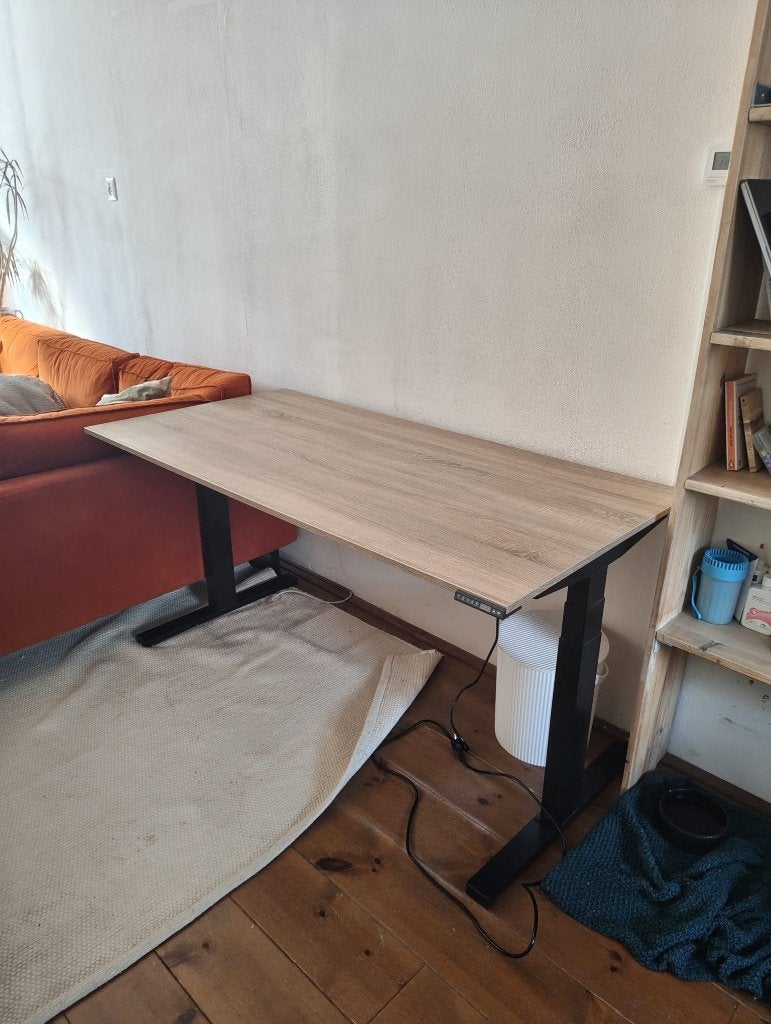 Perfecte instelbaar hoogte Zit sta bureau 160 bij 80, Ophalen, Zit-sta bureau, 160 cm, Hout
