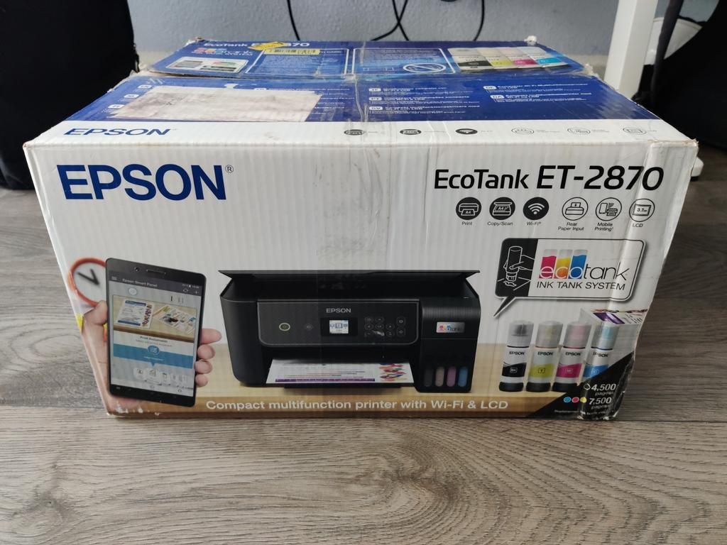 Epson EcoTank ET-2870 printer (zo goed als nieuw), All-in-one, Draadloos, Zo goed als nieuw, Ophalen