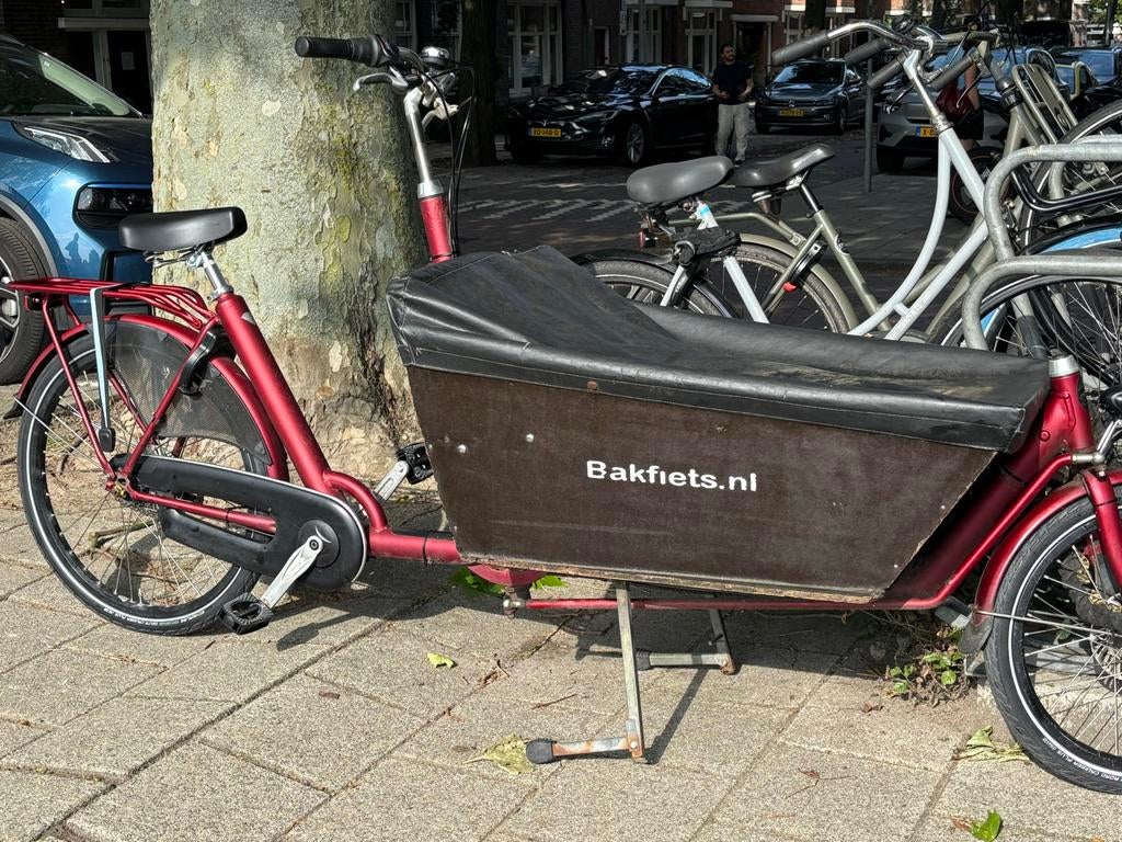 Originele bakfiets - Ideaal voor kinderen of goederen, Gebruikt, Huif, 2 kinderen, Trommelrem