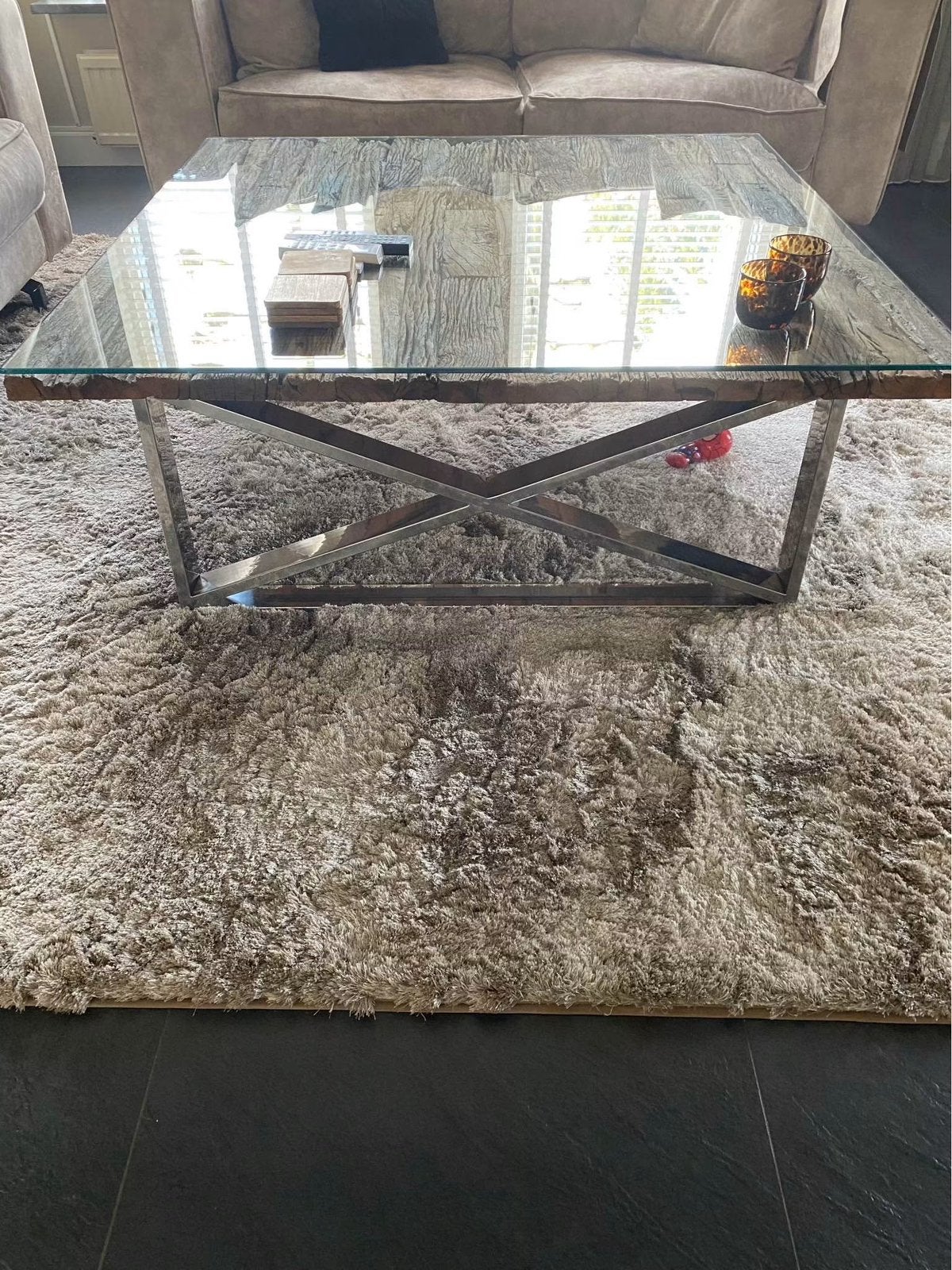 Hele mooie design set: salontafel en side table, Ophalen, 100 tot 150 cm, 50 tot 100 cm, Zo goed als nieuw