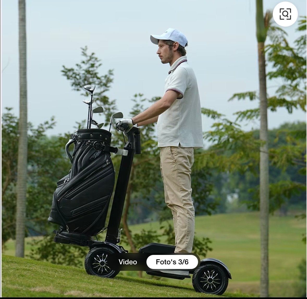 Elektrische Golfkar en Golftrolley in 1, Sport en Fitness, Golf, Ophalen, Zo goed als nieuw, Golfkar, Overige merken