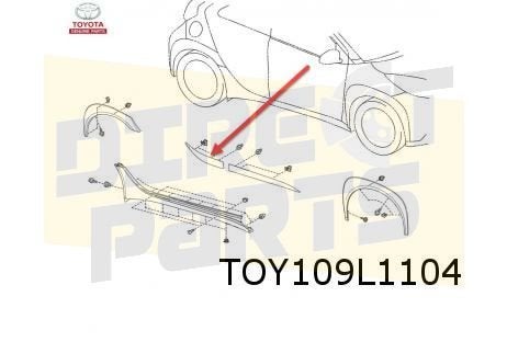 Toyota Aygo X 12/25- (B70) stootlijst achterportier Rechts, Auto-onderdelen, -, Verzenden, -, Nieuw