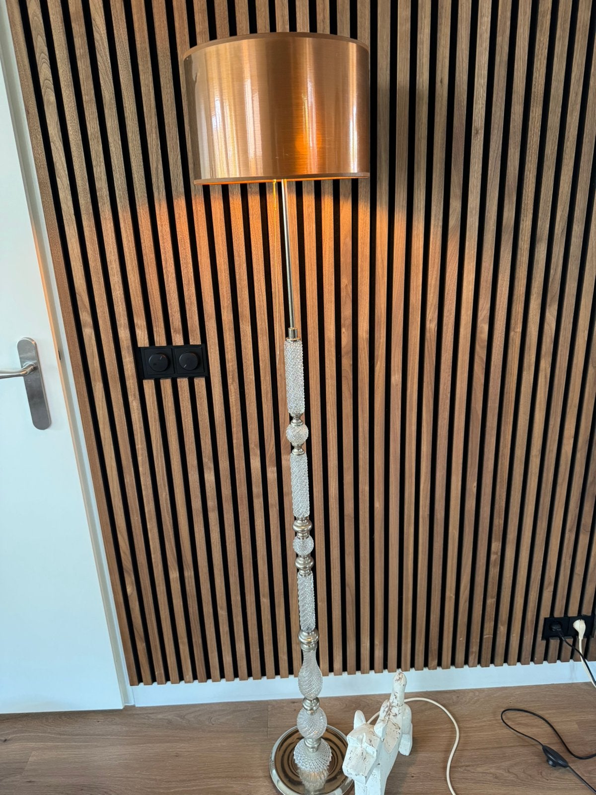 Prachtige Vintage Hollywood Regency Vloerlamp, Ophalen, Zo goed als nieuw, Glas, 150 tot 200 cm