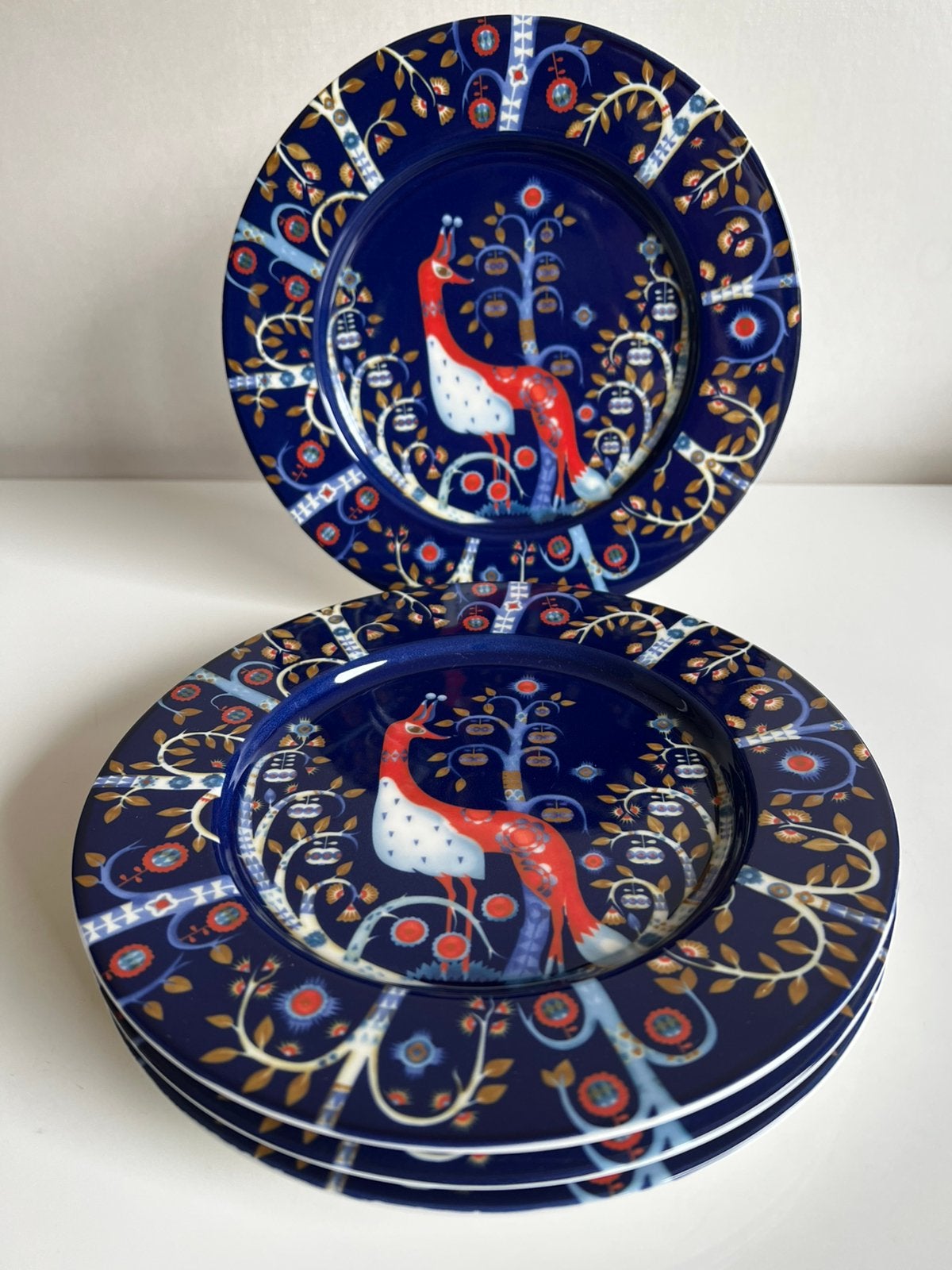 Set 4 Iittala Taika Vos Blauw Bord Klaus Haapaniemi Ø22, Ophalen of Verzenden, Nieuw, Porselein, Bord(en)