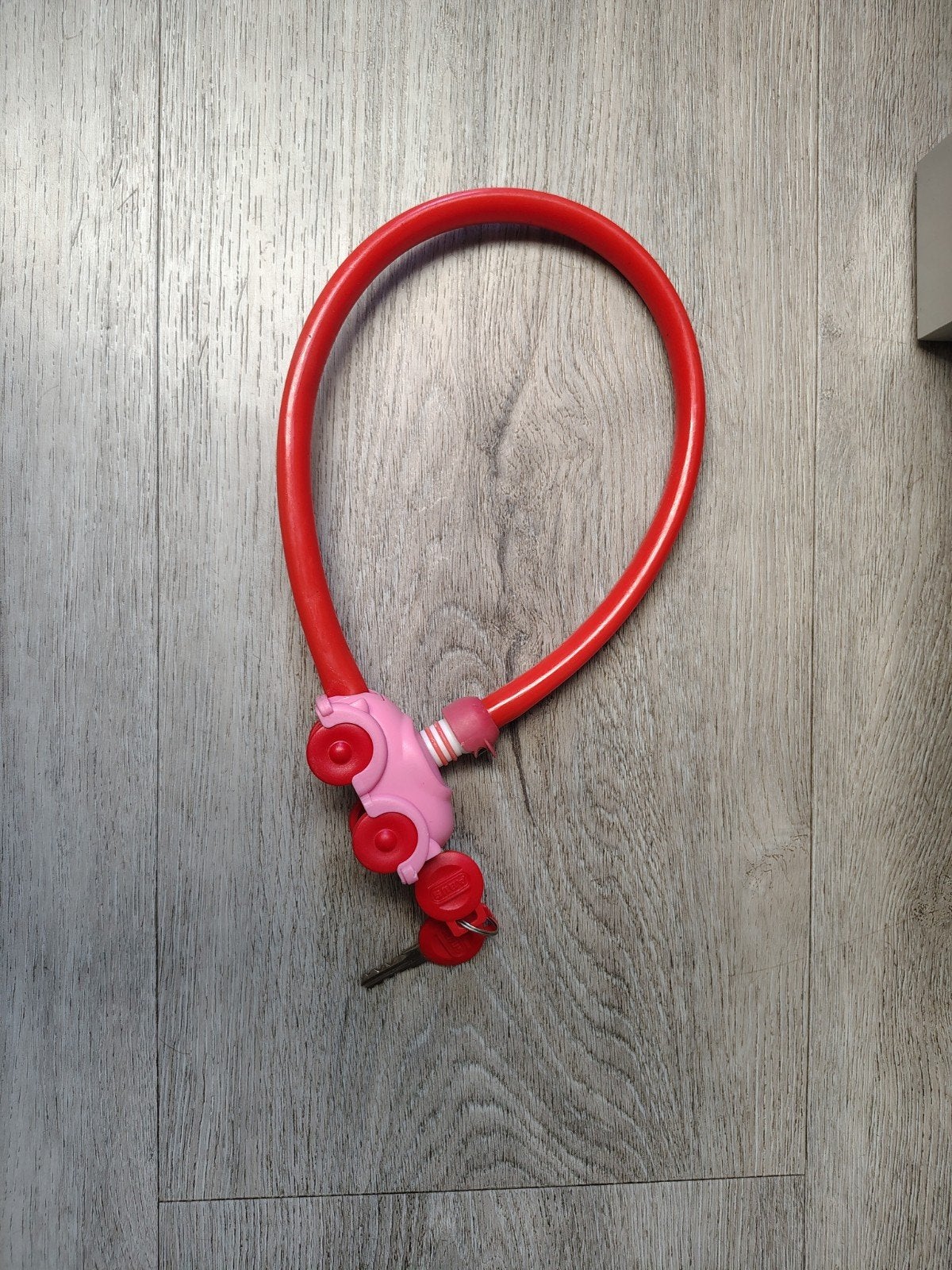 ABUS Kind Kabelslot Rood/Roze met Sleutels - Kinderfietsslot, Ophalen of Verzenden, Gebruikt, Kabelslot