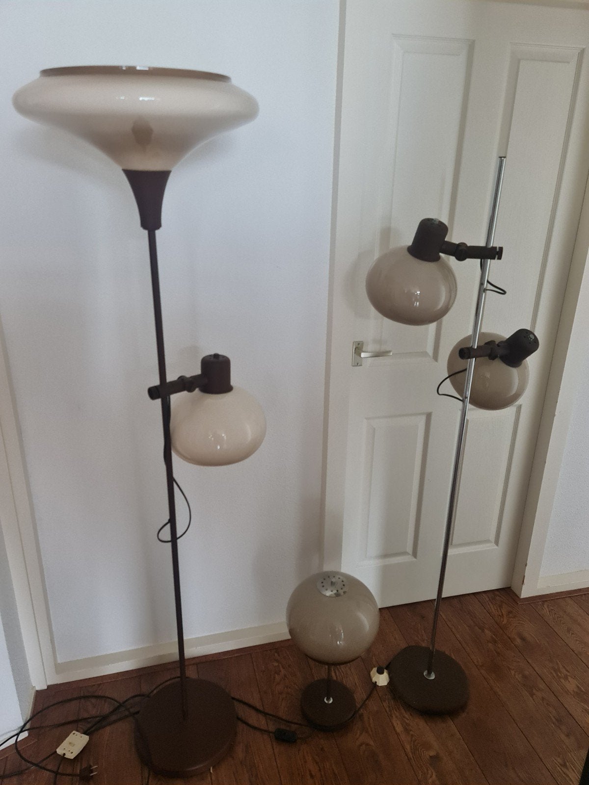 Set van 3 vintage mushroom 2 vloerlampen en 1 tafellamp, Huis en Inrichting, Lampen | Vloerlampen, Ophalen, Gebruikt, Vintage, Retro