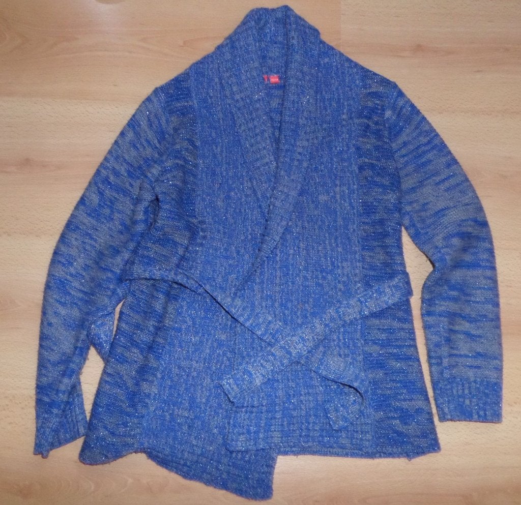 Lavendelkleurig/ grijs wikkelvest maat 122/128, Ophalen of Verzenden, Zo goed als nieuw, Meisje, Trui of Vest
