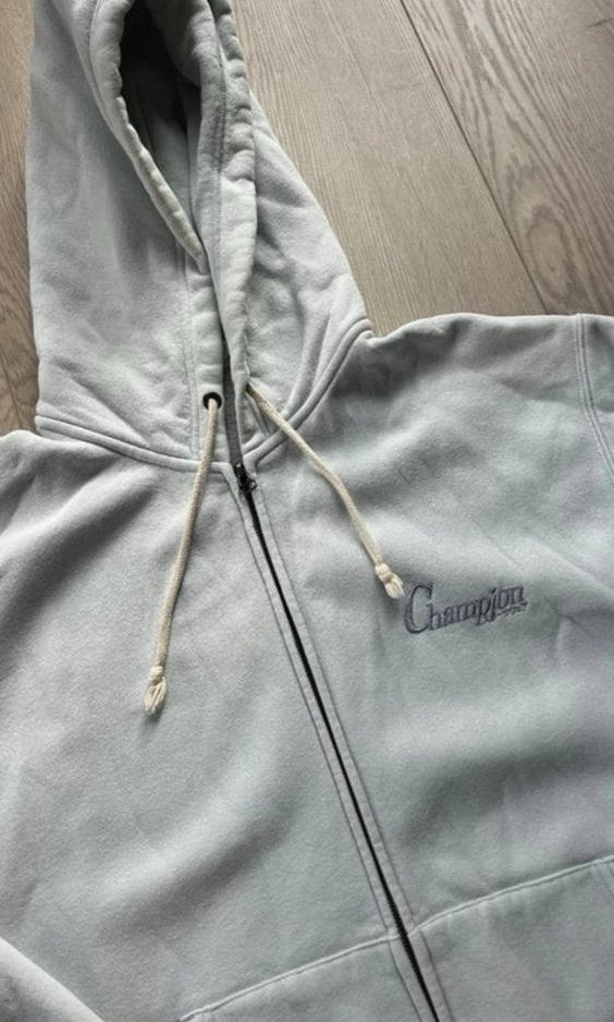 Champion hoodie met rits - Maat L, Ophalen of Verzenden, Zo goed als nieuw, Blauw