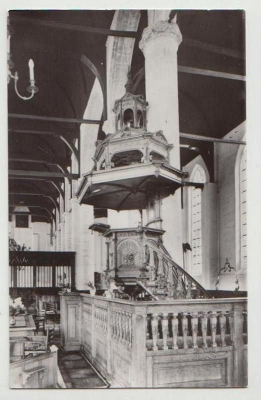 K361 Ongelopen ansichtkaart predikstoel westerkerk enkhuizen, Ophalen of Verzenden, 1960 tot 1980, Ongelopen, Noord-Holland