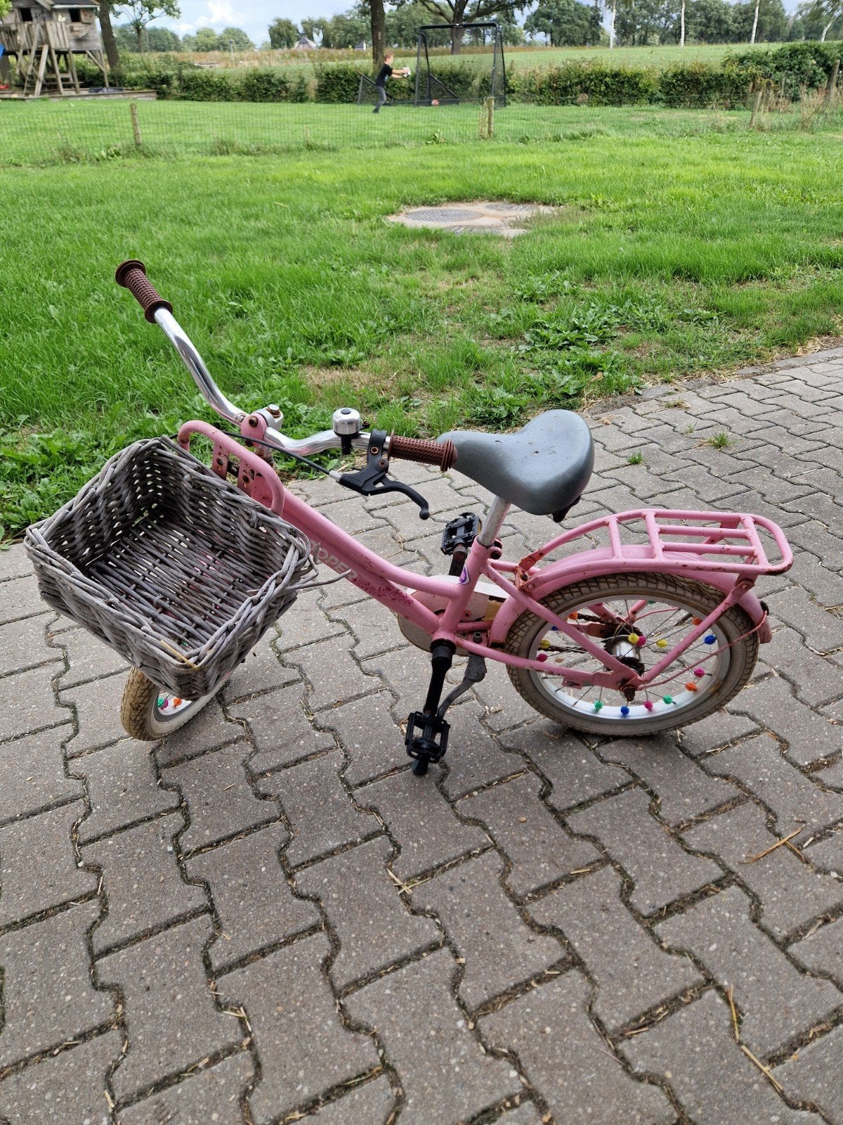 Roze kinder fietsje, Ophalen, Gebruikt, 16 inch, Handrem