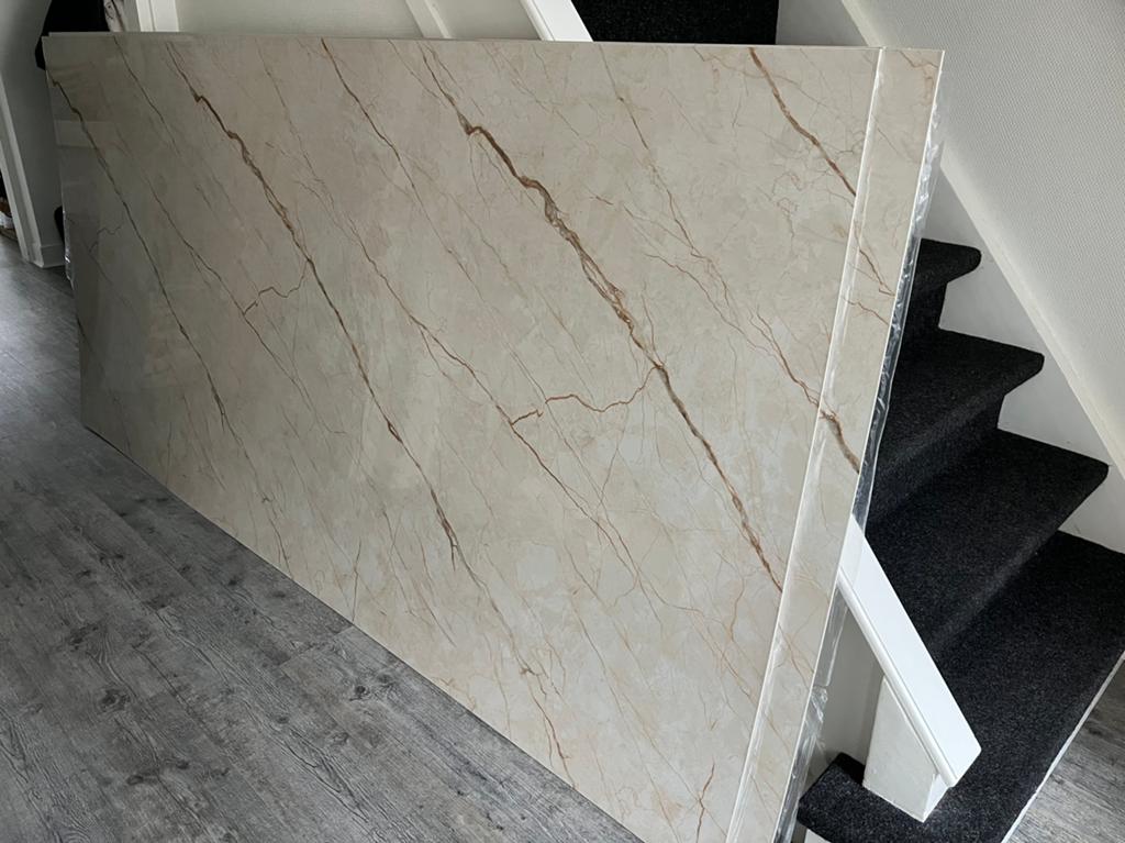 Pvc marmerlook platen 4 stuks 260cm bij 122cm nieuw!, Ophalen, Nieuw, Overige materialen